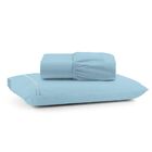 Jogo De Lençol Solteiro Mirante 2 Peças - Azul - 100% Algodão