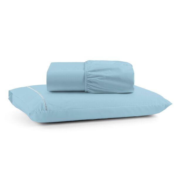 Jogo De Lençol Solteiro Mirante 2 Peças - Azul - 100% Algodão