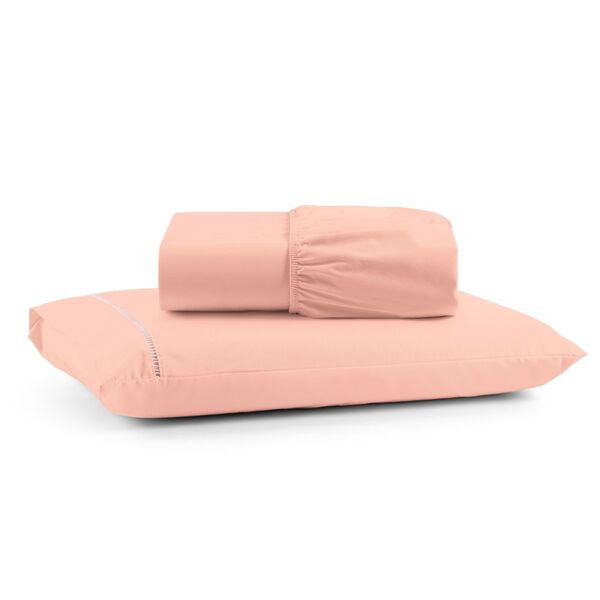 Jogo De Lençol Solteiro Mirante 2 Peças - Rosa - 100% Algodão