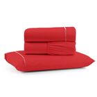 Jogo De Lençol Solteiro Mirante 3 Pçs Vermelho - 100% Algodão
