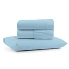 Jogo De Lençol Solteiro Mirante 3 Peças - Azul - 100% Algodão