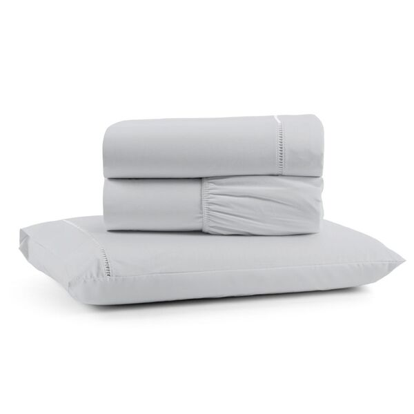 Jogo De Lençol Solteiro Mirante 3 Peças - Cinza - 100% Algodão