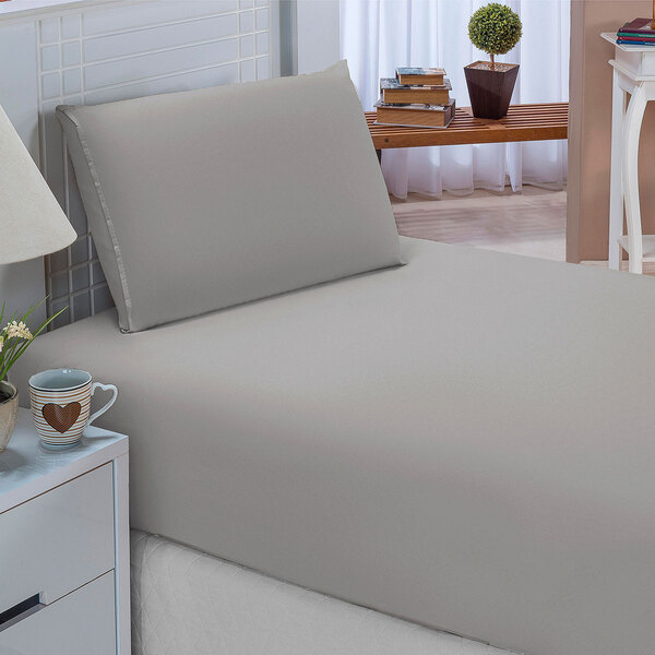 Jogo De Lençol Solteiro Pati Liso 02 Peças Cinza