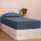 Jogo De Lençol Solteiro Slim Percal 200 Fios 2 Peças - Marinho