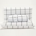 Jogo De Lençol Solteiro Styll 2 Peças Quadriculado Branco