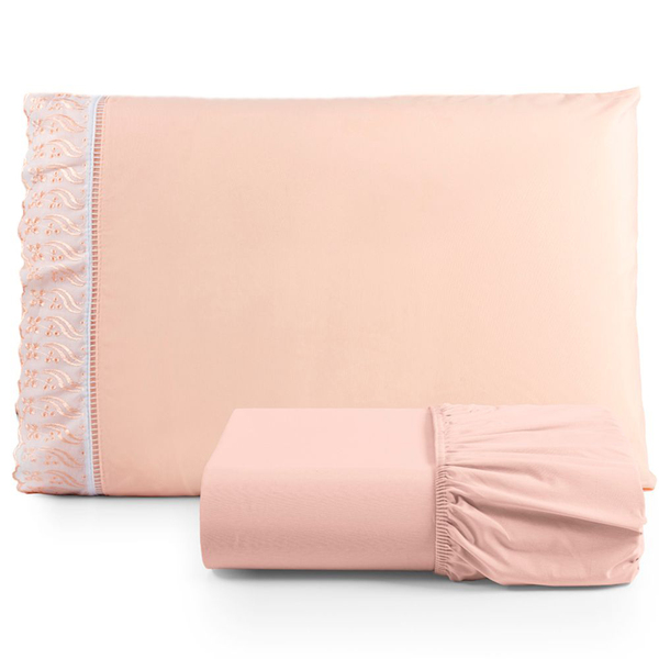 Jogo De Lençol Suave Lese Percal 180 Fios Solteiro  2 Peças B