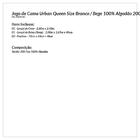 Jogo De Lençol Tamanho Queen Size Branco / Bege 100% Algodão