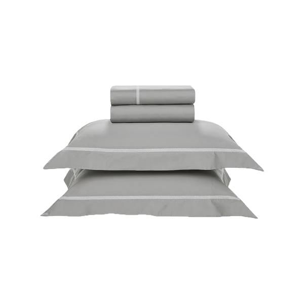 Jogo De Lençol Trussardi Maurizio 300 Fios Queen Marmo/platino