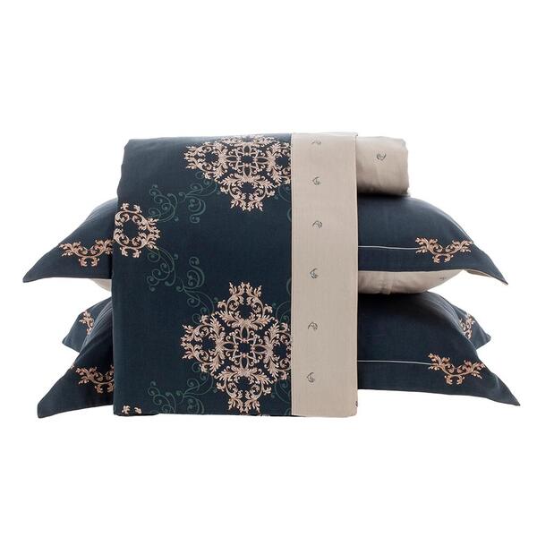 Jogo De Lençol Vienzy Kacyumara Satineé 300 Fios King Estampa