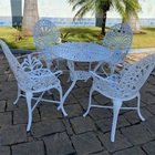 Jogo De Mesa 4 Cadeiras Alumínio Fundido Modelo Palmeirão Par