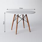 Jogo De Mesa 4 Cadeiras Brancas Eames Dkr 110 Cm Base Madeira