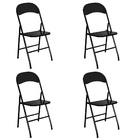 Jogo De Mesa 60x60 Dobravel Em Aço Com 4 Cadeiras Para Area G