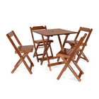 Jogo De Mesa 70x70 C/4 Cadeiras Com Furo Para Ombrelone Imbui
