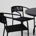 Jogo De Mesa Alumínio 6 Cadeiras Lavanda Corda Náutica - Preto