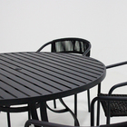 Jogo De Mesa Alumínio 6 Cadeiras Lavanda Corda Náutica - Preto