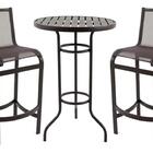 Jogo De Mesa Bistro 2 Banquetas Tela Sling Aluminio Piscina