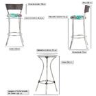 Jogo De Mesa Bistrô Com Tampo De Vidro Redondo 4 Banquetas Em