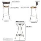 Jogo De Mesa Bistrô Com Tampo De Vidro Redondo 4 Banquetas Em