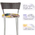 Jogo De Mesa Bistrô Com Tampo De Vidro Redondo 4 Banquetas Em