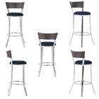 Jogo De Mesa Bistrô Com Tampo De Vidro Redondo 4 Banquetas Em