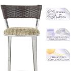 Jogo De Mesa Bistrô Com Tampo De Vidro Redondo 4 Banquetas Em