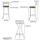 Jogo De Mesa Bistrô Com Tampo De Vidro Redondo 4 Banquetas Em