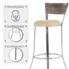 Jogo De Mesa Bistrô Com Tampo De Vidro Redondo 4 Banquetas Em