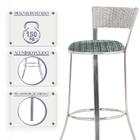 Jogo De Mesa Bistrô Com Tampo De Vidro Redondo 4 Banquetas Em