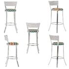 Jogo De Mesa Bistrô Com Tampo De Vidro Redondo 4 Banquetas Em