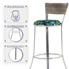 Jogo De Mesa Bistrô Com Tampo De Vidro Redondo 4 Banquetas Em