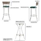 Jogo De Mesa Bistrô Com Tampo De Vidro Redondo 4 Banquetas Em