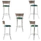 Jogo De Mesa Bistrô Com Tampo De Vidro Redondo 4 Banquetas Em