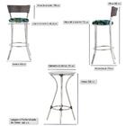 Jogo De Mesa Bistrô Com Tampo De Vidro Redondo 4 Banquetas Em