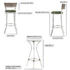 Jogo De Mesa Bistrô Com Tampo De Vidro Redondo 4 Banquetas Em