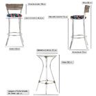 Jogo De Mesa Bistrô Com Tampo De Vidro Redondo 4 Banquetas Em