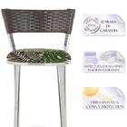 Jogo De Mesa Bistrô Com Tampo De Vidro Redondo 4 Banquetas Em