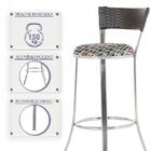 Jogo De Mesa Bistrô Com Tampo De Vidro Redondo 4 Banquetas Em