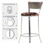 Jogo De Mesa Bistrô Com Tampo De Vidro Redondo 4 Banquetas Em