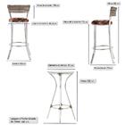 Jogo De Mesa Bistrô Com Tampo De Vidro Redondo 4 Banquetas Em