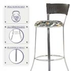 Jogo De Mesa Bistrô Com Tampo De Vidro Redondo 4 Banquetas Em