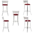 Jogo De Mesa Bistrô Com Tampo De Vidro Redondo 4 Banquetas Em