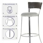 Jogo De Mesa Bistrô Com Tampo De Vidro Redondo 4 Banquetas Em