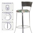 Jogo De Mesa Bistrô Com Tampo De Vidro Redondo 4 Banquetas Em