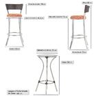 Jogo De Mesa Bistrô Com Tampo De Vidro Redondo 4 Banquetas Em