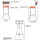 Jogo De Mesa Bistrô Com Tampo De Vidro Redondo 4 Banquetas Em