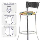 Jogo De Mesa Bistrô Com Tampo De Vidro Redondo 4 Banquetas Em