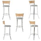 Jogo De Mesa Bistrô Com Tampo De Vidro Redondo 4 Banquetas Em