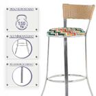 Jogo De Mesa Bistrô Com Tampo De Vidro Redondo 4 Banquetas Em