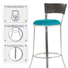 Jogo De Mesa Bistrô Com Tampo De Vidro Redondo 4 Banquetas Em