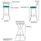 Jogo De Mesa Bistrô Com Tampo De Vidro Redondo 4 Banquetas Em